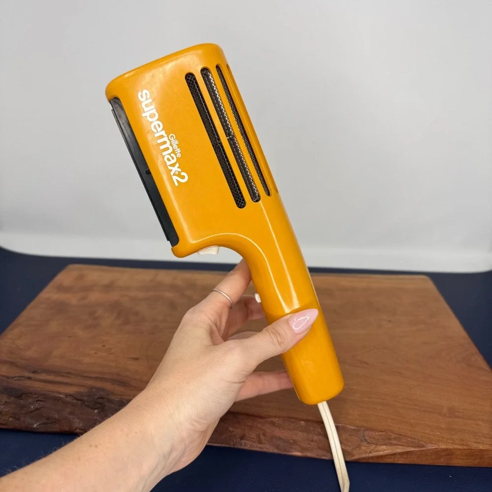 Vintage Gillette Supermax 2 Hair Dryer Yellow Model 918/919 800W 1970s Japan
